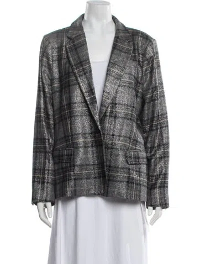Pre-owned L'agence Wool Printed Blazer In Black