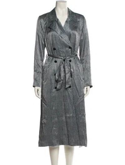 Pre-owned L'agence Wool Printed Trench Coat W/ Tags In Multi