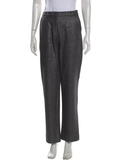 Pre-owned L'agence Wool Straight Leg Pants In Green