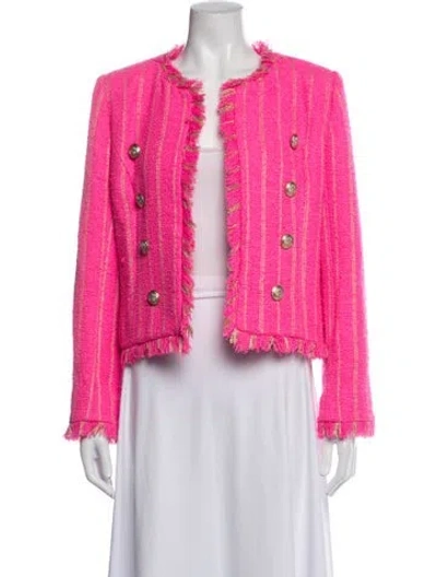 Pre-owned L'agence Wool Striped Jacket In Pink