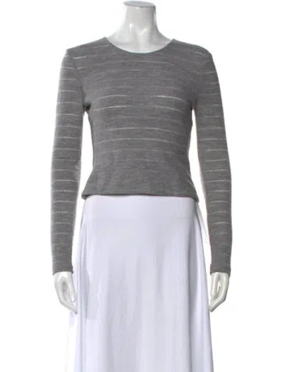 Pre-owned L'agence Wool Striped Top In Gray