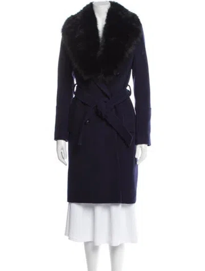 Pre-owned L'agence Wool Trench Coat In Blue