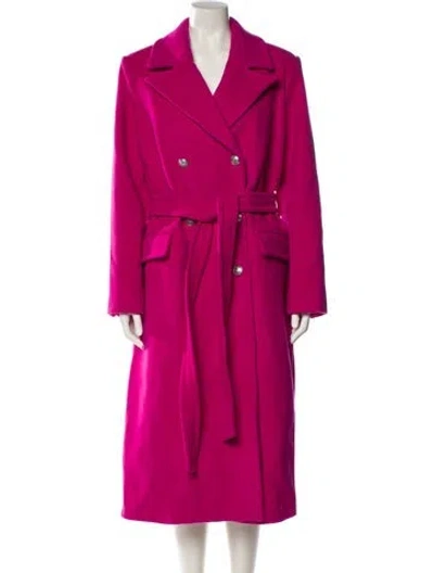 Pre-owned L'agence Wool Trench Coat In Pink