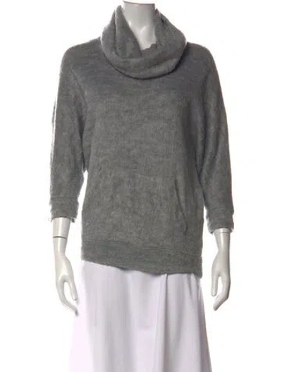 Pre-owned L'agence Wool Turtleneck Sweater In Metallic/silver
