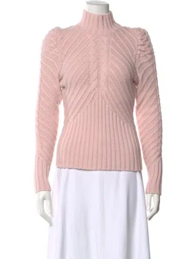 Pre-owned L'agence Wool Turtleneck Sweater In Pink