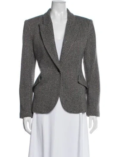 Pre-owned L'agence Wool Tweed Pattern Blazer In Gray