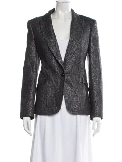 Pre-owned L'agence Wool Tweed Pattern Blazer In Gray