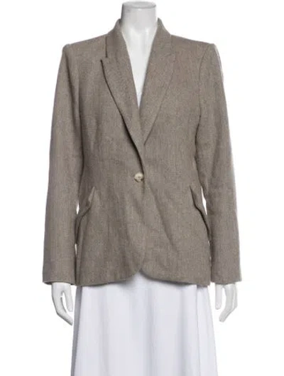 Pre-owned L'agence Wool Tweed Pattern Blazer In Neutrals