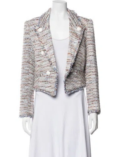 Pre-owned L'agence Wool Tweed Pattern Blazer W/ Tags In Multicolor
