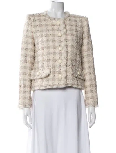 Pre-owned L'agence Wool Tweed Pattern Jacket In Neutral