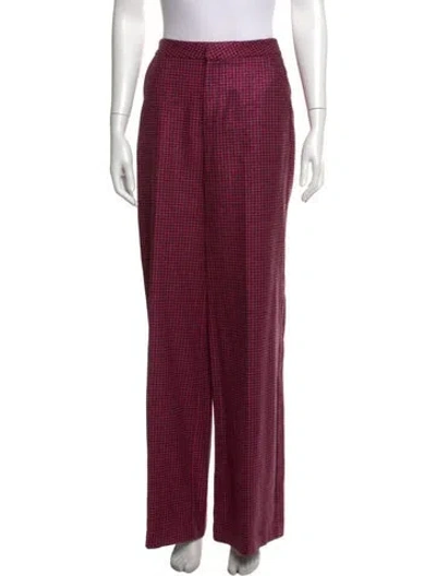 Pre-owned L'agence Wool Wide Leg Pants In Burgundy