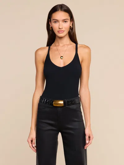 L'agence Wrenna Racerback Bodysuit In Animal Print