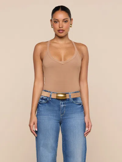 L'agence Wrenna Racerback Bodysuit In Brown