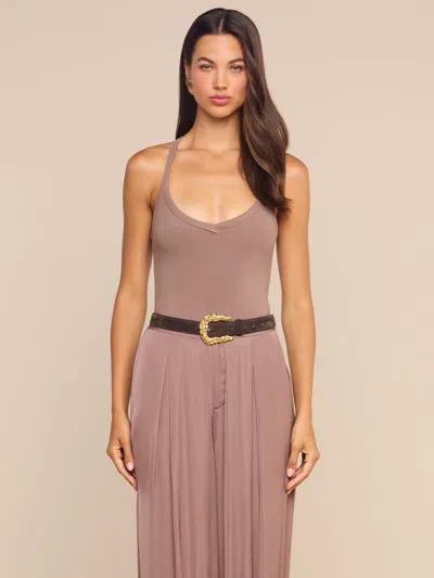 L'agence Wrenna Racerback Bodysuit In Cardamom