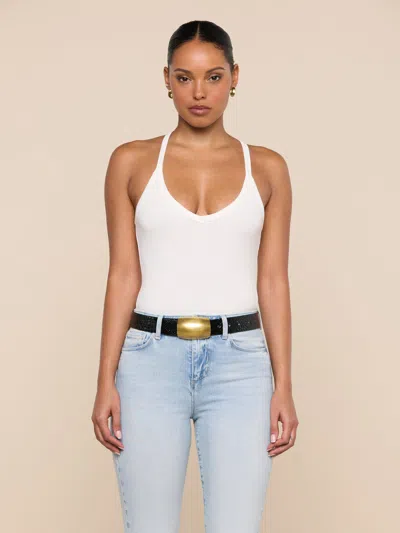 L'agence Wrenna Racerback Bodysuit In White