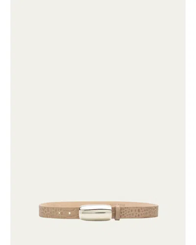 L'agence X Streets Ahead Marlowe Croc-embossed Leather Belt In Cappucino