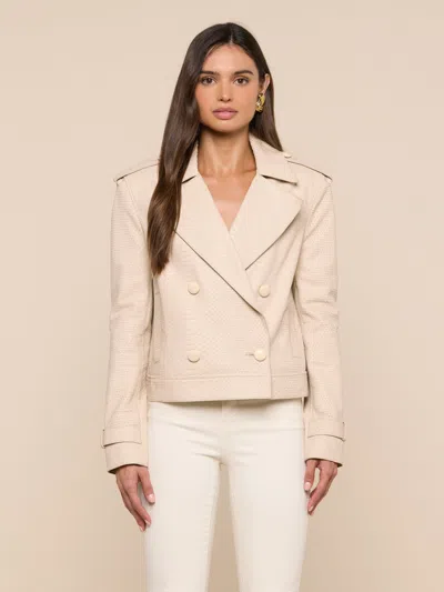 L'agence Xoey Cropped Leather Trench Coat In Multi