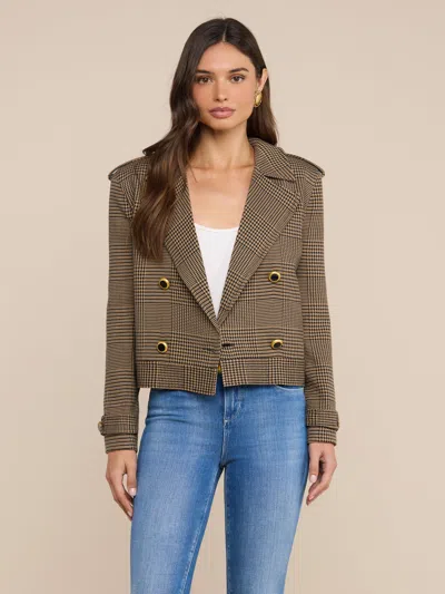 L'agence Xoey Cropped Trench Coat In Brown