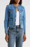 L'agence Yari Collarless Jacket In Blue