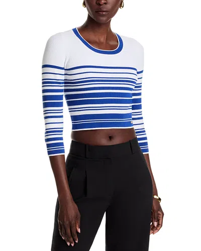 L'AGENCE L'AGENCE YUKIO STRIPED CROP CREWNECK TOP