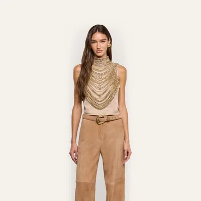 L'agence Yun Crystal Tank In Almond/multi Crystal