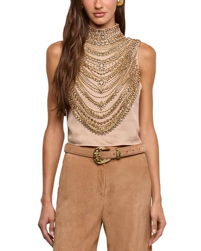 L'agence Yun Draped Crystal Tank In Neutral