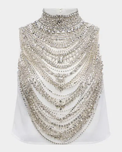 L'AGENCE YUN DRAPED CRYSTAL TANK TOP