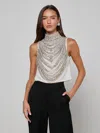 L'agence Yun Draped Crystal Tank In White