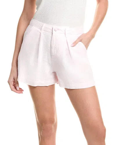 L'agence Zahari High-rise Pleated Linen Short In Neutral