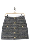L'agence Zander Metallic Tweed Mini Skirt In Blue