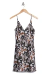 L'agence Zaria Butterfly Print Silk Slipdress In Gray