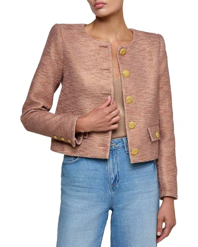 L'agence Zell Collarless Jacket In Brown