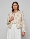 L'agence Zell Houndstooth Tweed Jacket In Neutral