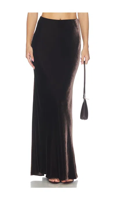 L'agence Zeta Long Skirt In Brown
