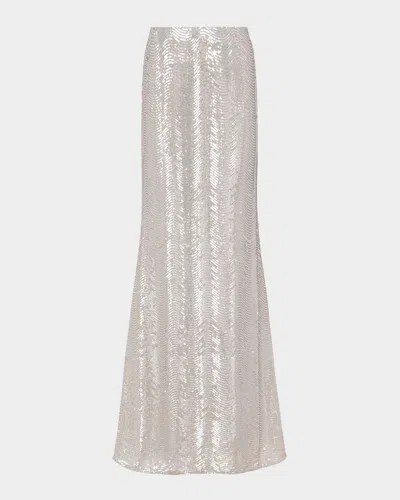 L'agence Zeta Sequined Maxi Skirt In Multi