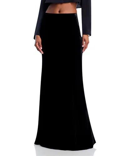 L'agence Zeta Velvet Skirt In Black