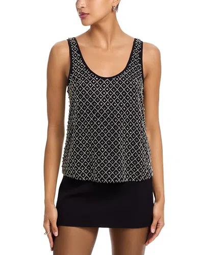 L'agence Ziggy Beaded Tank Top In Black