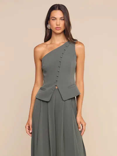 L'agence Zinnia One-shoulder Top In Metallic