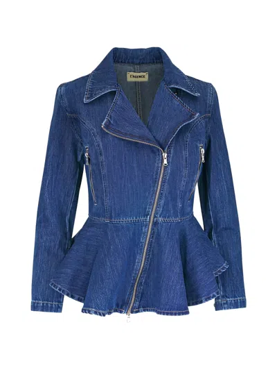 L'agence Zip Cotton Jacket In Blue