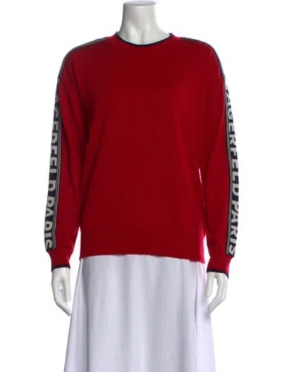 Pre-owned Lagerfeld Crew Neck Sweater In Red