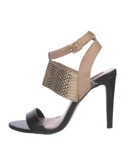 Pre-owned Lagerfeld Leather Animal Print Sandals