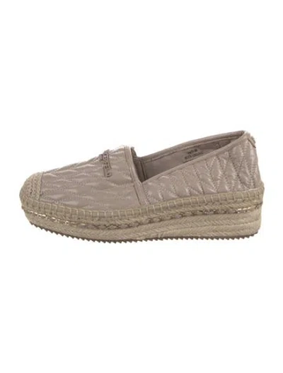 Pre-owned Lagerfeld Leather Espadrilles In Neutrals