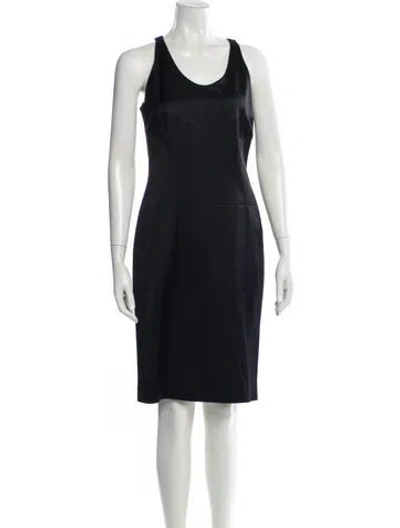 Pre-owned Lagerfeld Scoop Neck Knee-length Dress In Black
