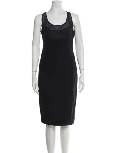 Pre-owned Lagerfeld Scoop Neck Knee-length Dress In Blue