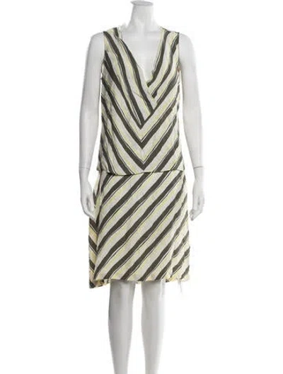 Pre-owned Lagerfeld Striped Skirt Set In Neutrals