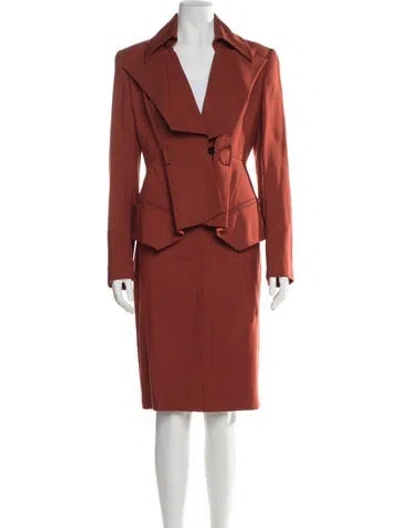 Pre-owned Lagerfeld Vintage 1990's Skirt Suit In Orange