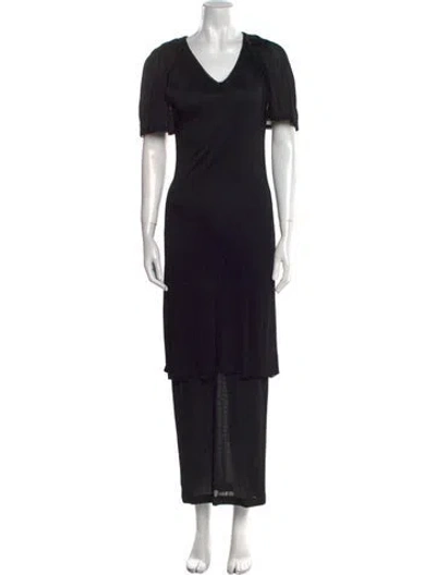 Pre-owned Lagerfeld Vintage Long Dress In Black