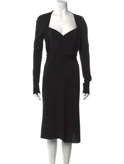 Pre-owned Lagerfeld Vintage Midi Length Dress In Black