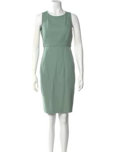 Pre-owned Lagerfeld Virgin Wool Knee-length Dress In Green