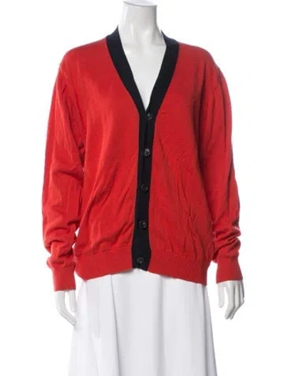 Pre-owned Lagerfeld V-neck Sweater In Orange